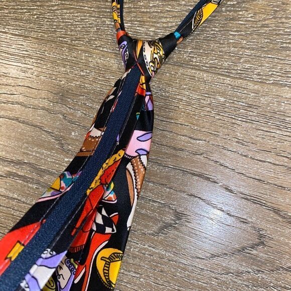 Tie 100% Pure Silk Italian Designer zip design - Picture 4 of 8